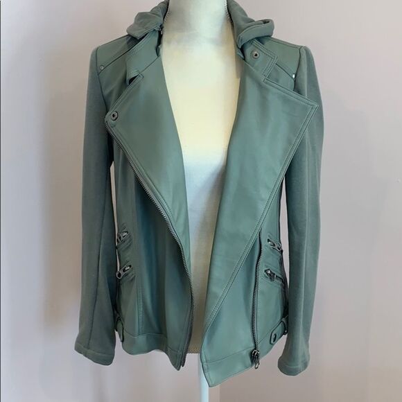 Aqua Mint Green Moto Jacket - Size Small - Picture 3 of 4